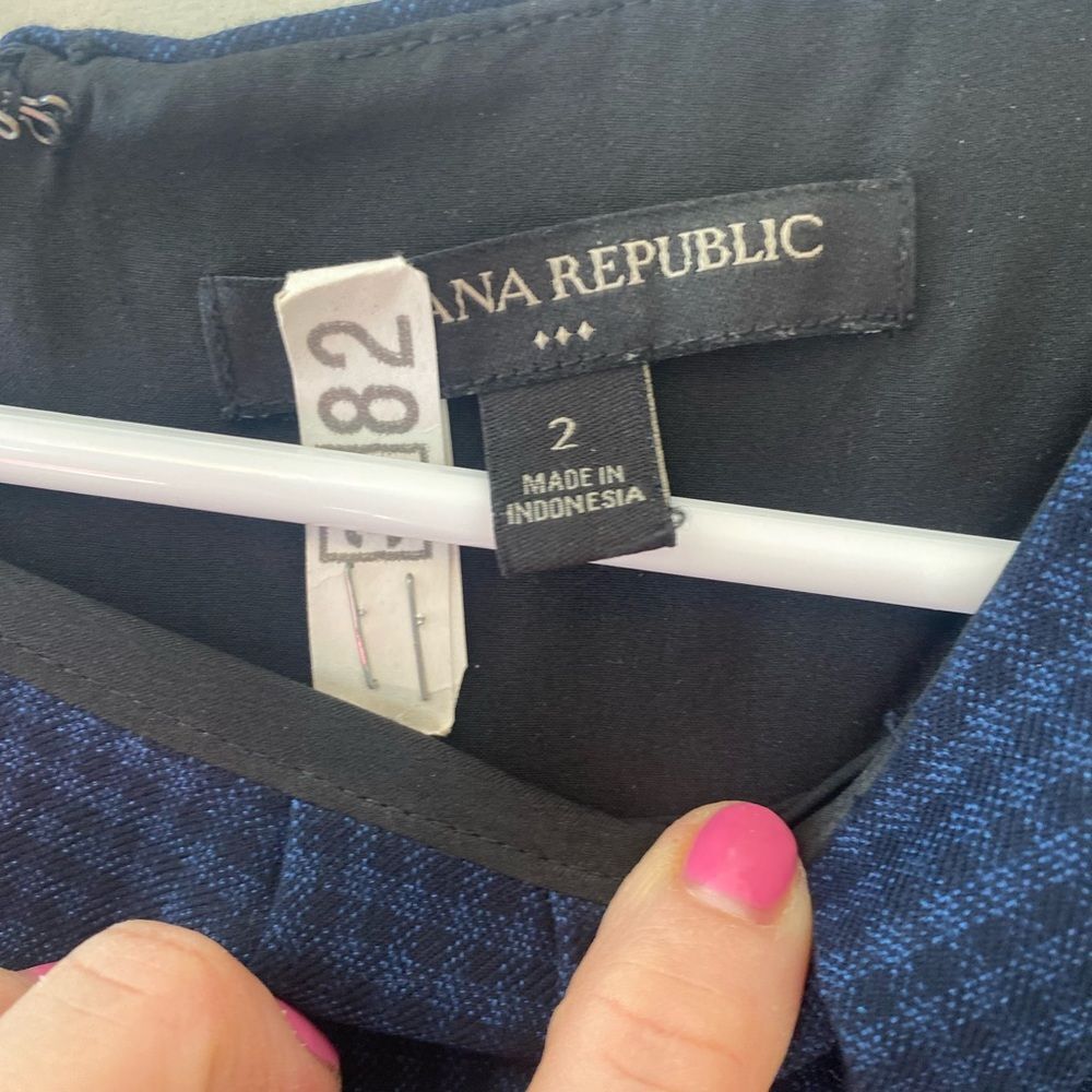 Banana Republic Blue and Black Checkered suit dress - Picture 2 of 4